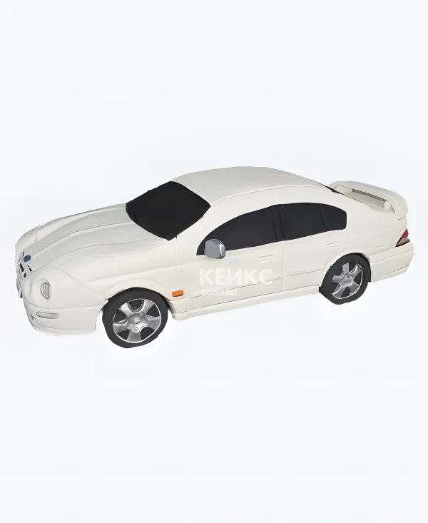 Торт в виде белой машины Форд Фото