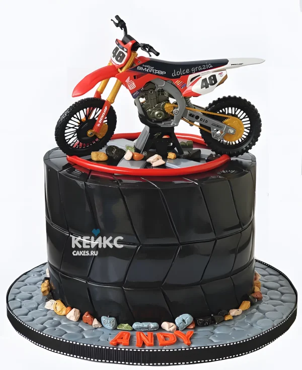 Торт с питбайком для мальчика Фото
