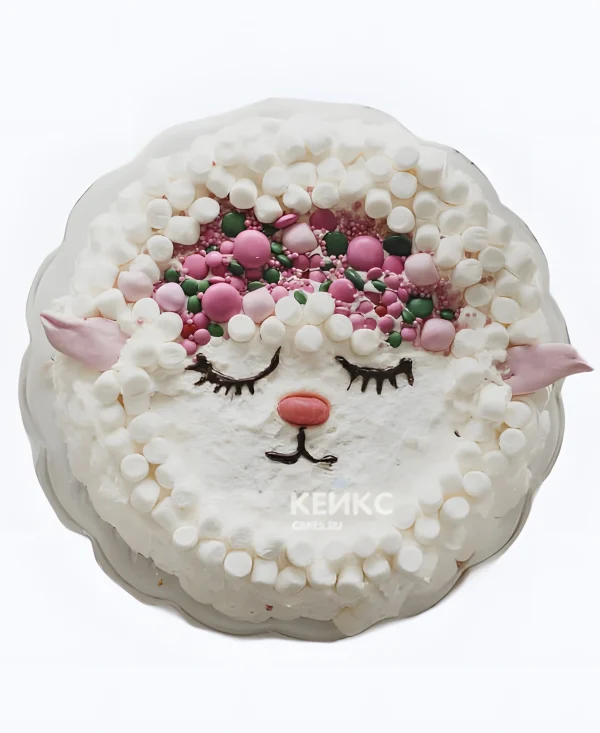 Торт в виде мордочки овечки Фото