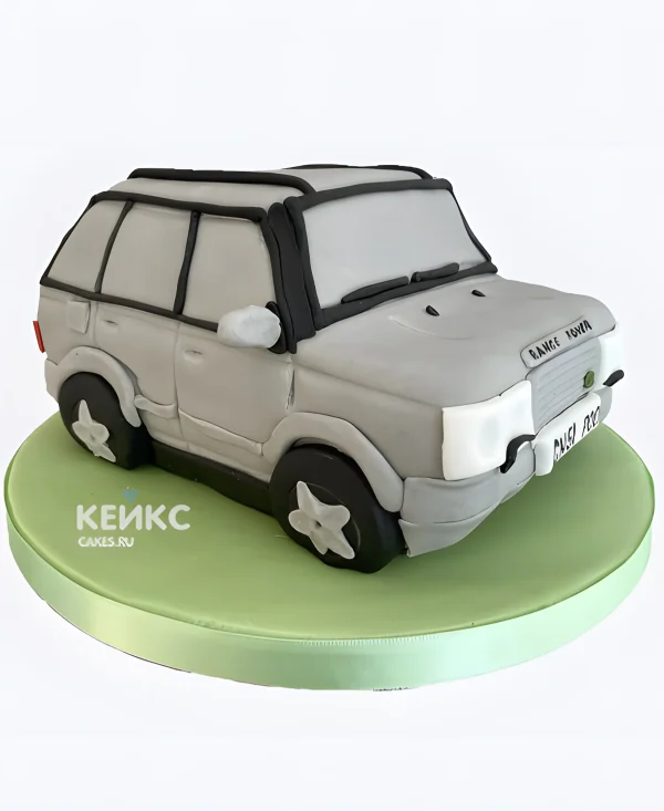 Торт в виде серого Рендж Ровера Фото