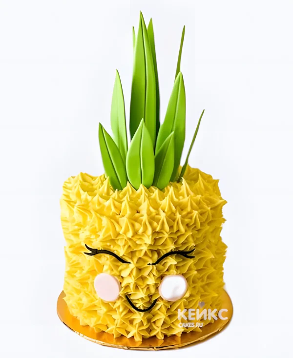 Торт в виде улыбающегося ананаса Фото