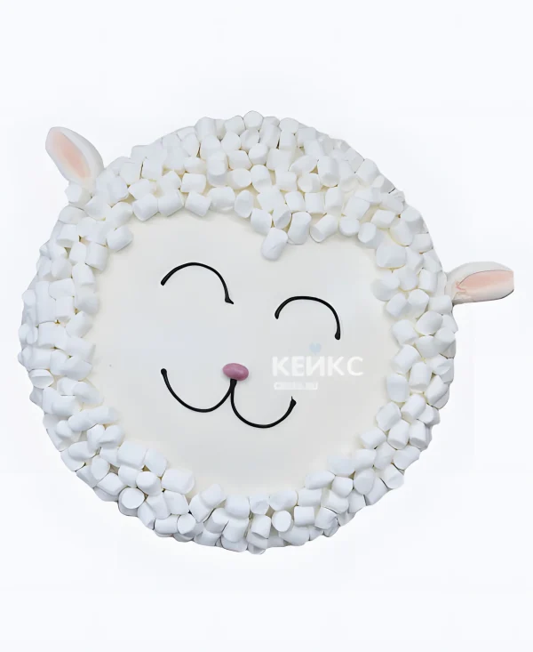 Торт в виде овечки из маршмеллоу Фото