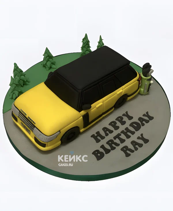 Торт желто-черный Рендж Ровер Фото