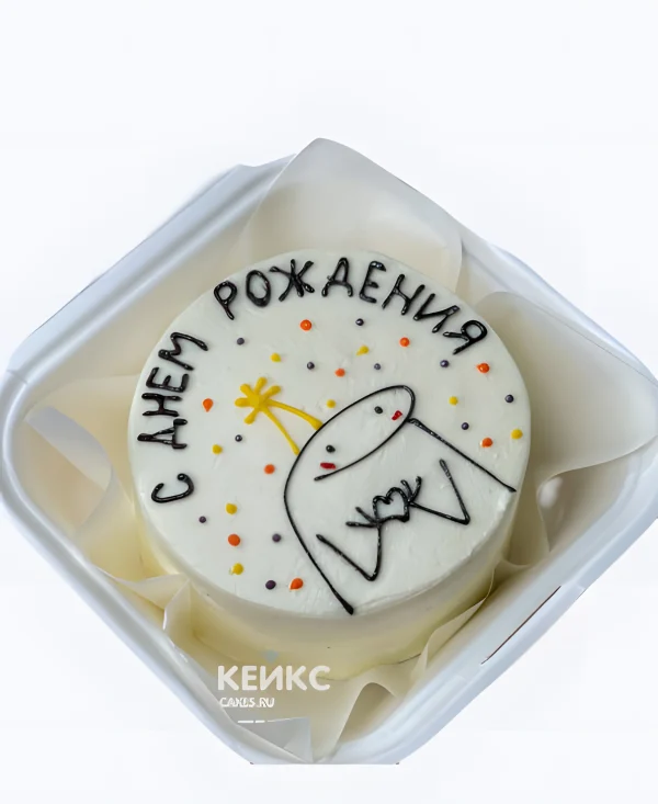 Забавный бенто-торт для дочки в день рождения с конфетти Фото