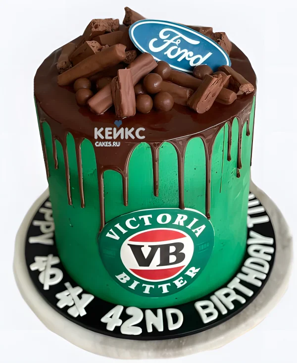 Зеленый торт Форд с шоколадом Фото