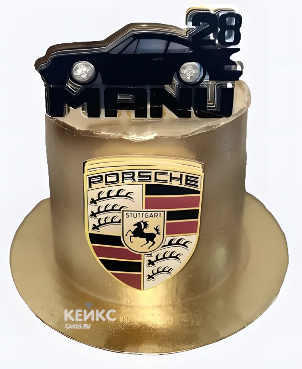 Золотой торт Порше Фото