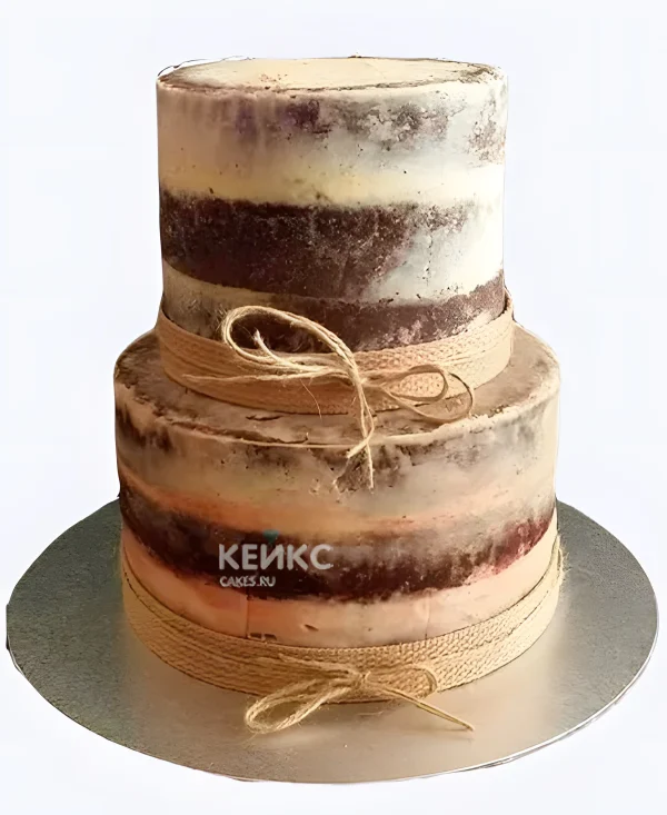 Минималистичный торт с открытыми коржами Фото