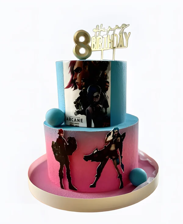 Велюровый торт Аркейн на день рождения Фото