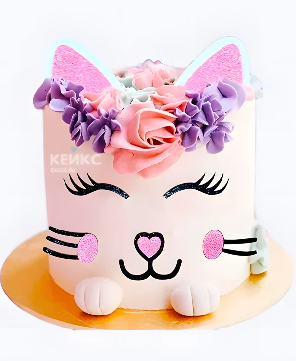 Торт девочке в виде котика Фото