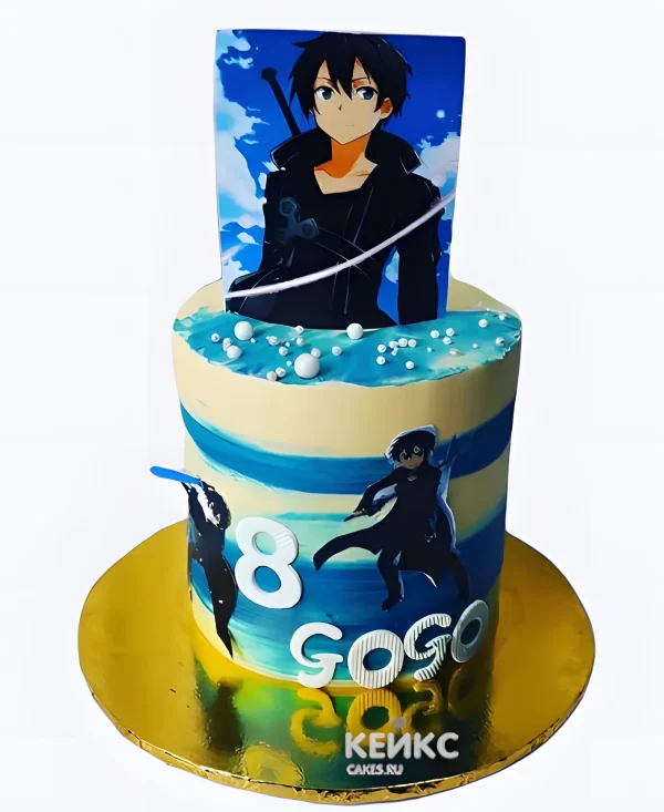 Торт с фотопечатью аниме Мастера меча онлайн Фото