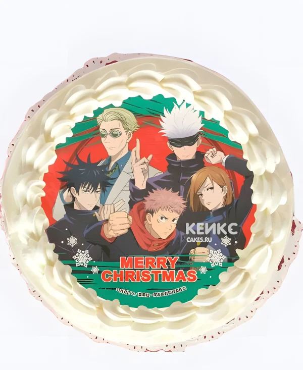 Торт с фотопечатью Магическая битва Фото