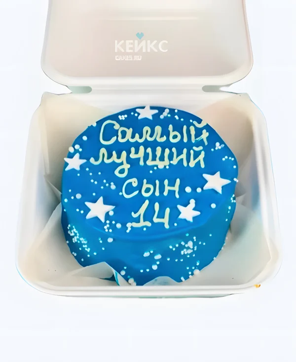 Бенто-торт со звёздами на 14 лет мальчику Фото