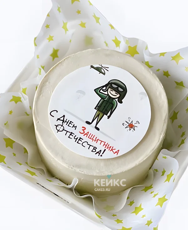 Бенто-тортик на 23 февраля с прикольной картинкой Фото