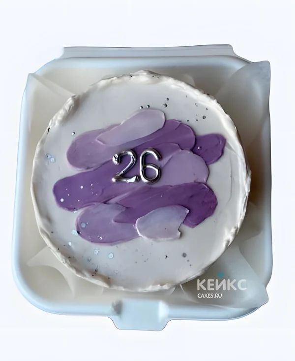 Бенто-торт на 25 лет в лавандовых тонах Фото
