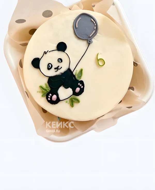 Бенто-торт с пандой на день рождения 6 лет Фото