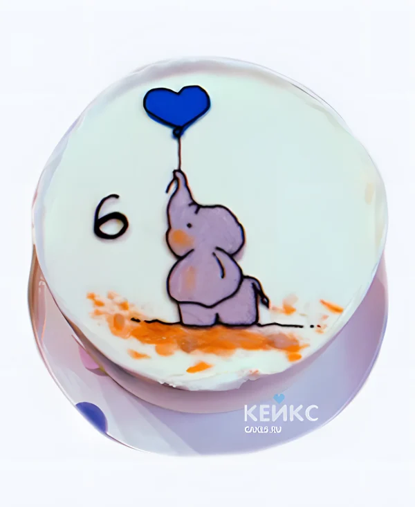 Бенто-торт со слоником ребенку 6 лет Фото