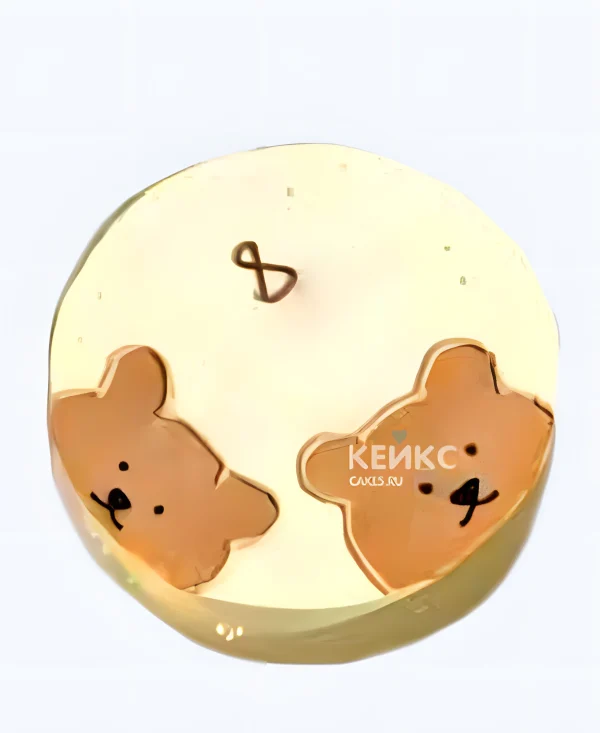 Бенто-торт на 8 лет с мордочками мишек Фото