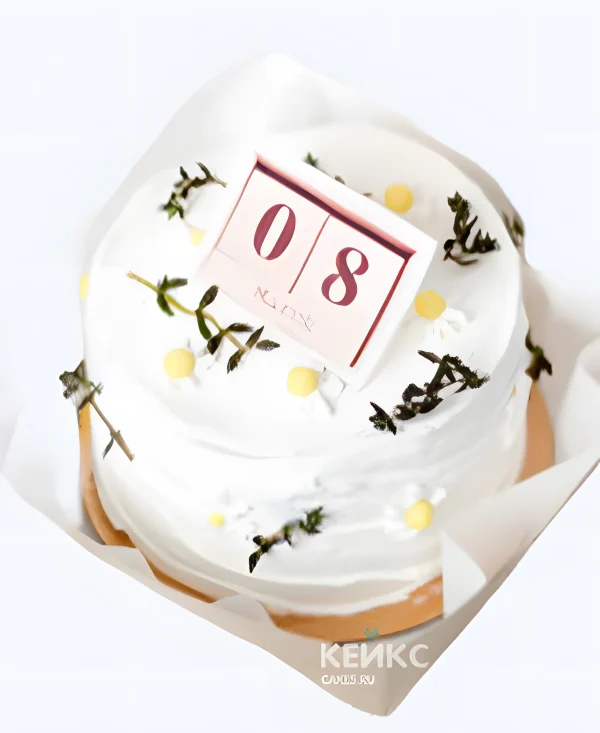 Бенто-торт на 8 лет с ромашками Фото