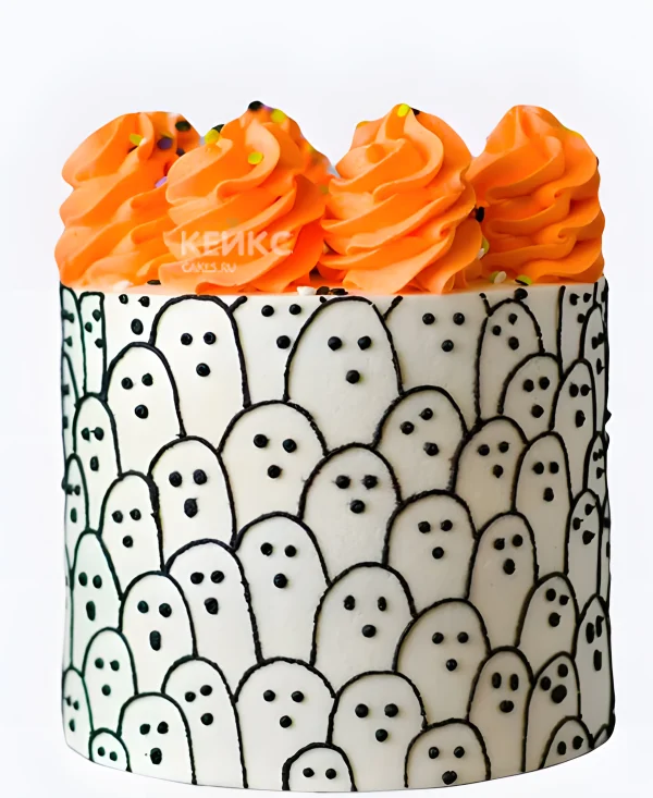 Бенто торт на Хэллоуин с приведениями Фото