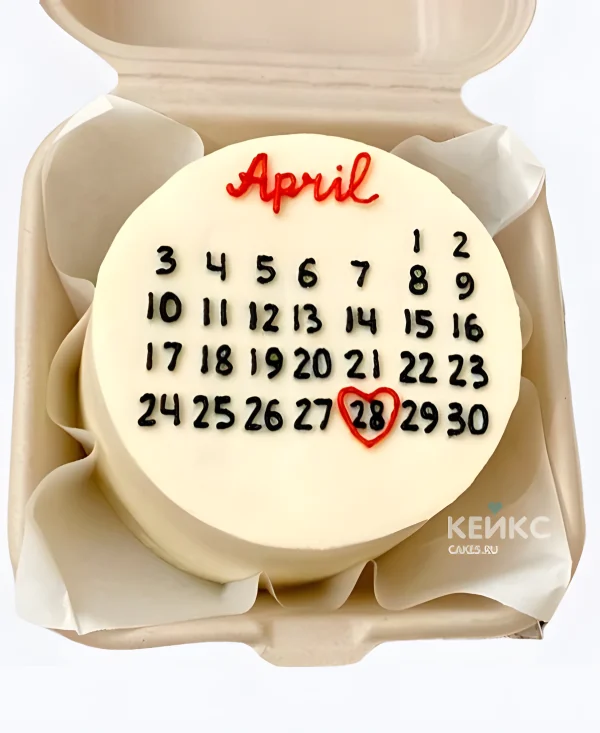 Бенто-торт парню Дата на календаре Фото