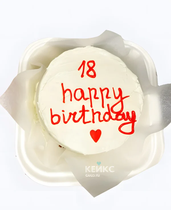 Бенто-торт парню Красное на белом Фото