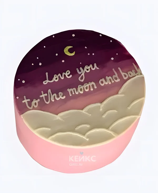 Бенто-торт с закатом Люблю тебя до луны и обратно Фото