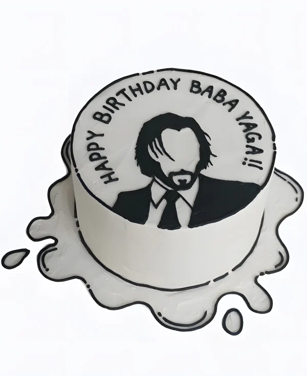 Черно-белый торт с аппликацией Джона Уика Фото