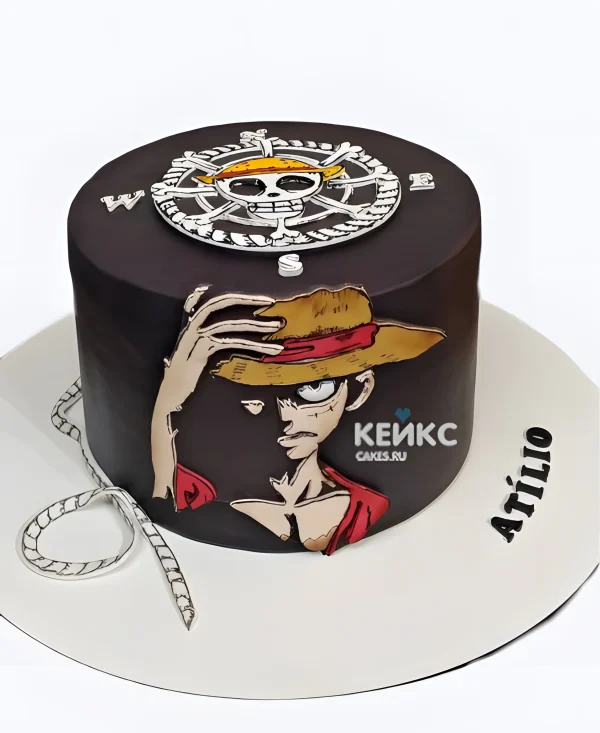 Черный торт на день рождения аниме Ван пис Фото