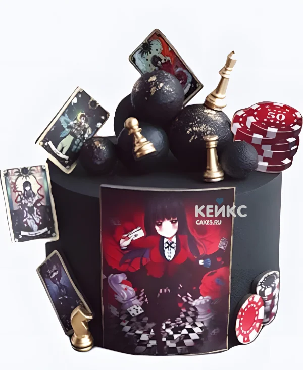 Торт в стиле аниме Безумный азарт Фото