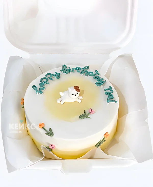 Детский бенто торт с котенком в шляпке Фото