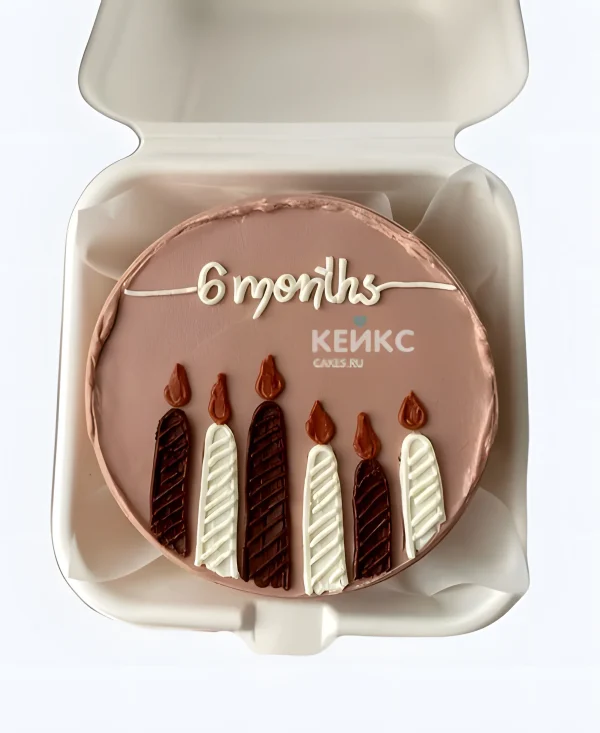 Детский бенто торт со свечами Фото