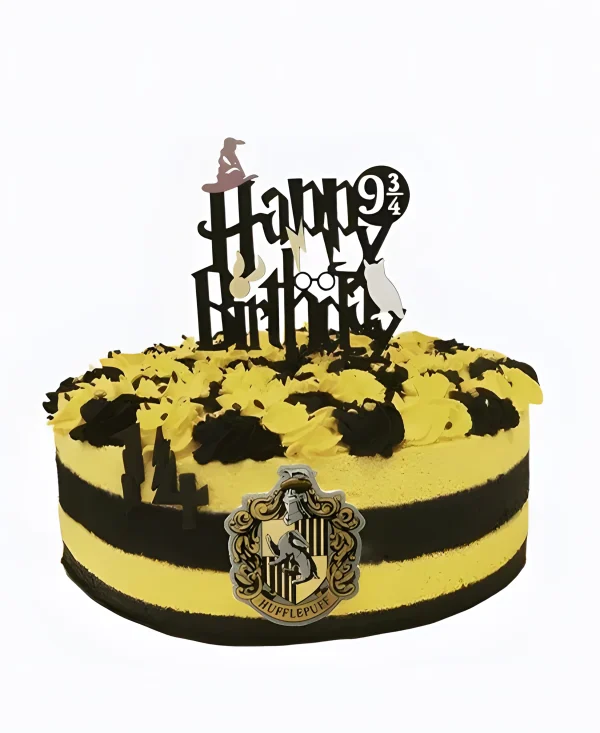 Детский тортик по Гарри Поттеру с Пуффендуем Фото