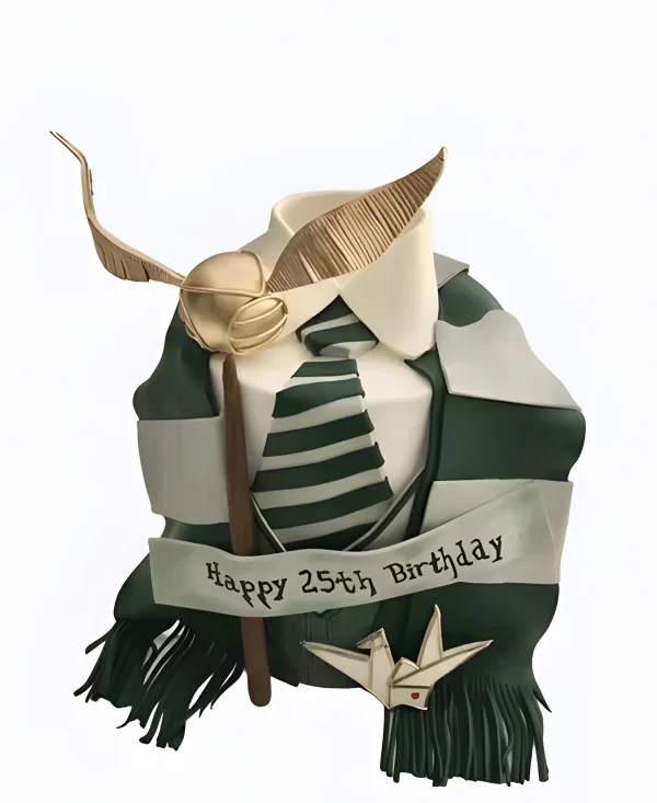 Детский тортик с формой Слизерина по Гарри Поттеру на день рождения Фото