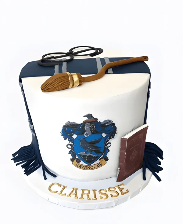 Эффектный детский тортик на день рождения с Ревенклоу по Гарри Поттеру Фото
