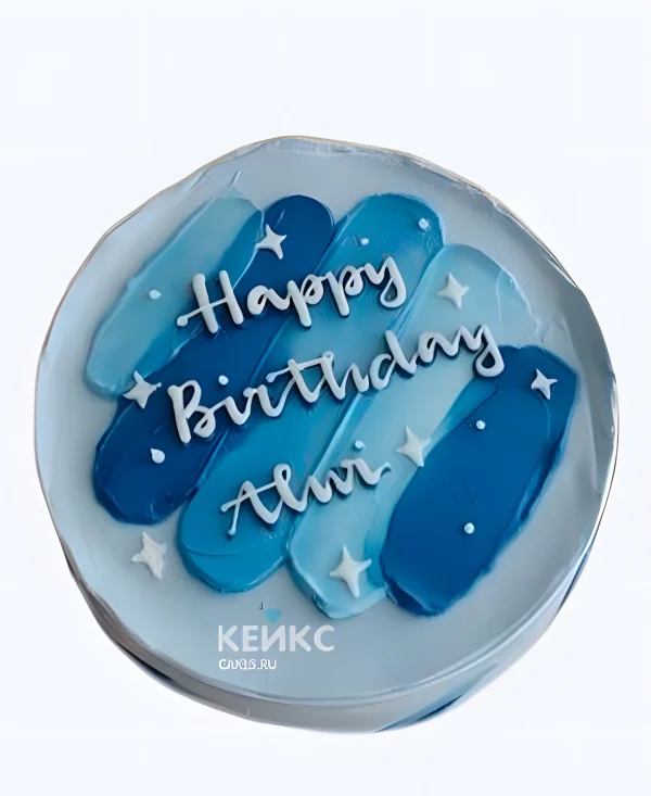 Эстетичный бенто-торт на 10 лет с мазками Фото