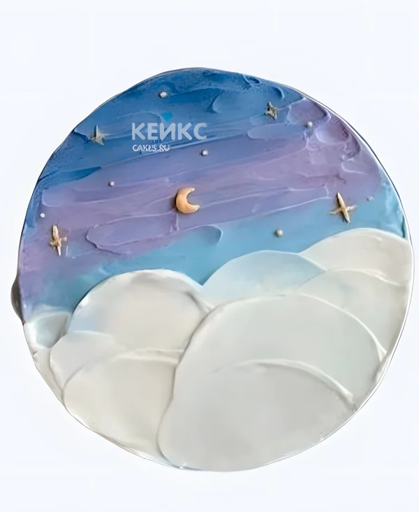 Эстетичный бенто-торт на 11 лет с небом и звездами Фото