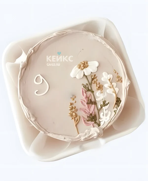 Эстетичный бенто-торт на 9 лет Фото