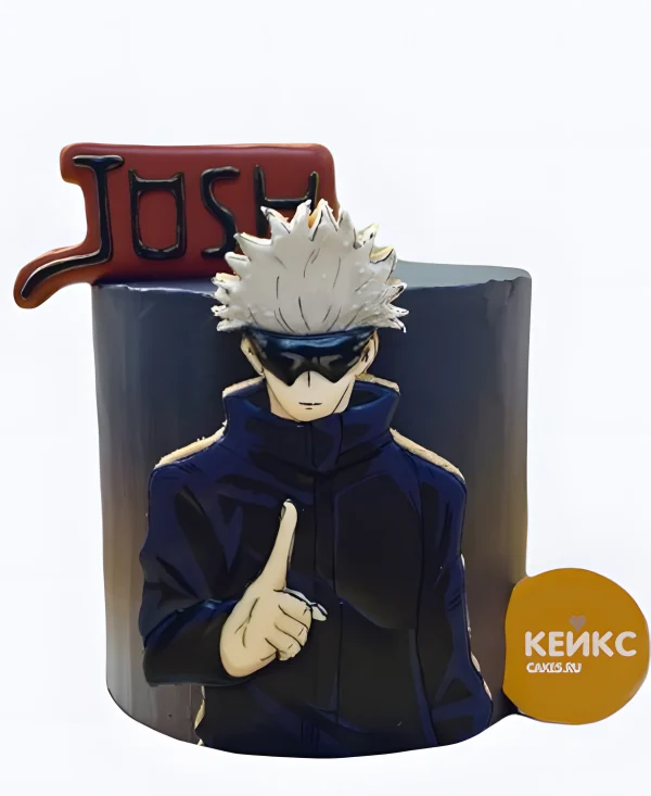 Эстетичный черный торт на день рождения аниме Магическая битва Фото