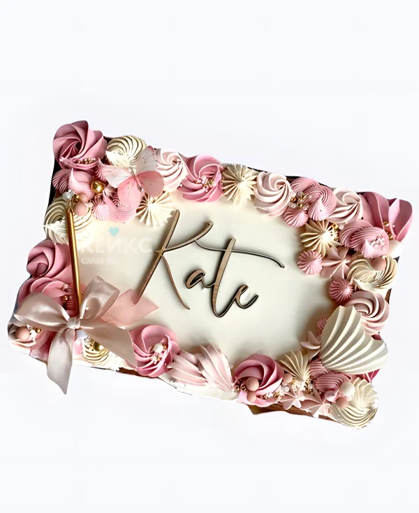 Прямоугольный торт на юбилей женщине Фото