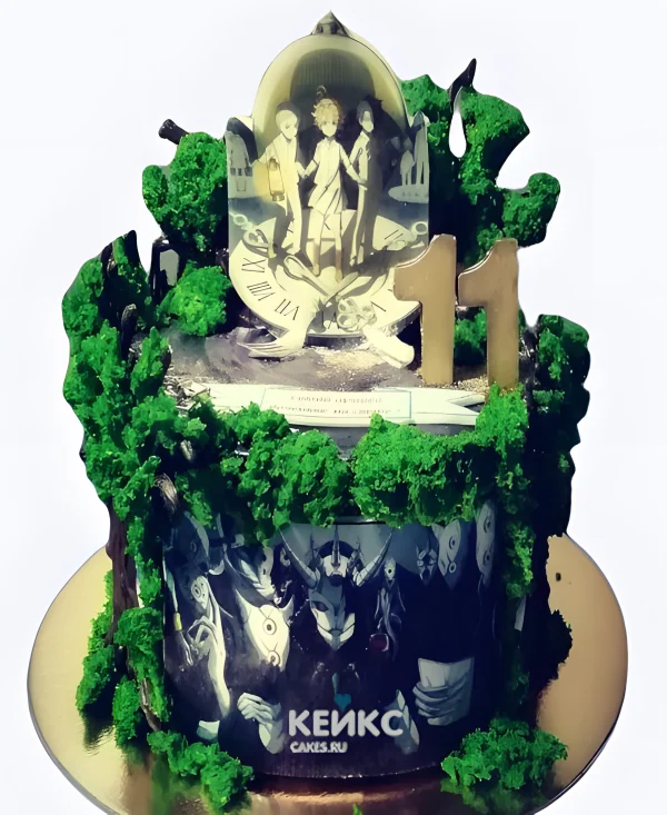 Эстетичный торт на день рождения аниме Обещанный Неверленд Фото