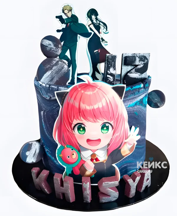 Эстетичный торт на день рождения аниме Семейка шпионов Фото