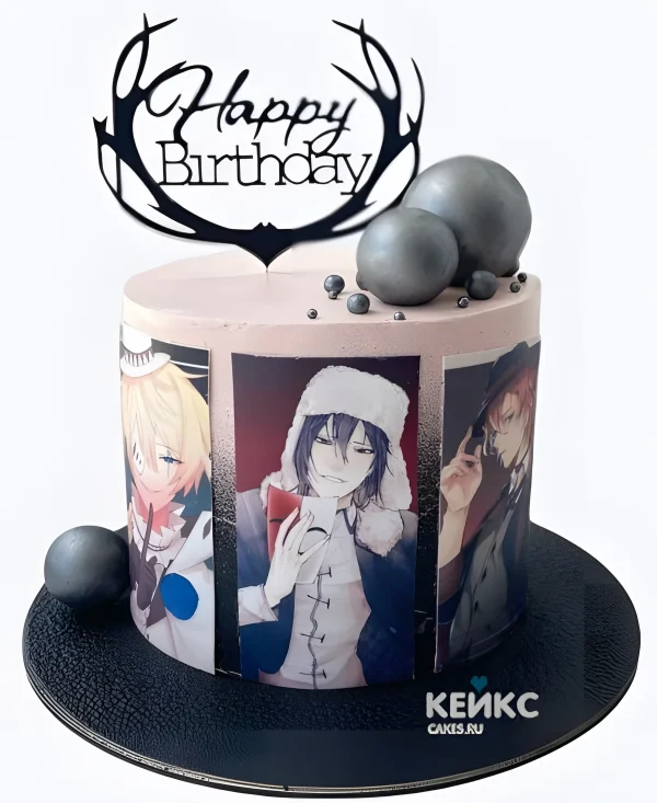 Эстетичный велюровый торт с фотопечатью Фото