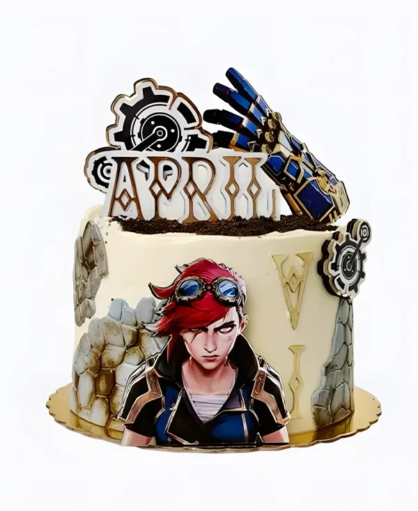 Эстетичный торт Аркейн на день рождения Фото
