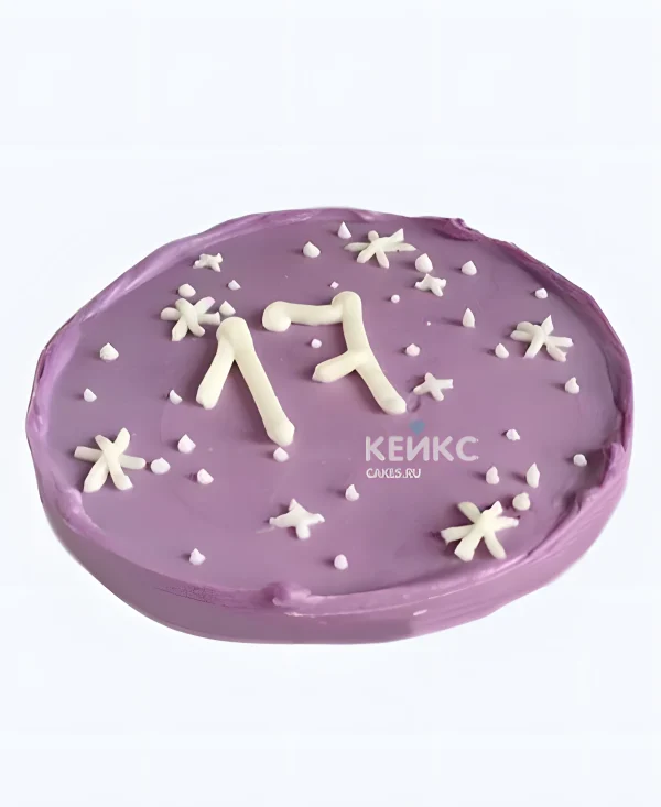 Фиолетовый бенто-торт на 17 лет Фото