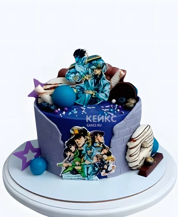 Фиолетовый торт на день рождения Невероятные приключения ДжоДжо Фото