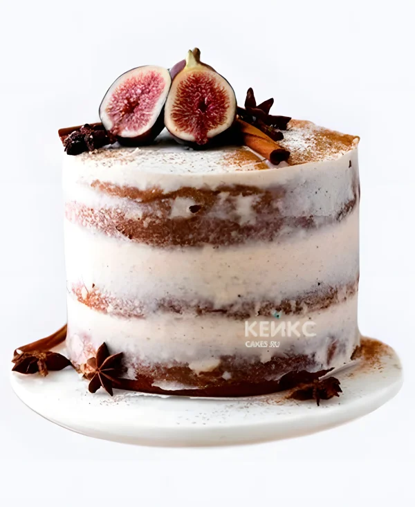 Голый свадебный торт с инжиром и корицей Фото