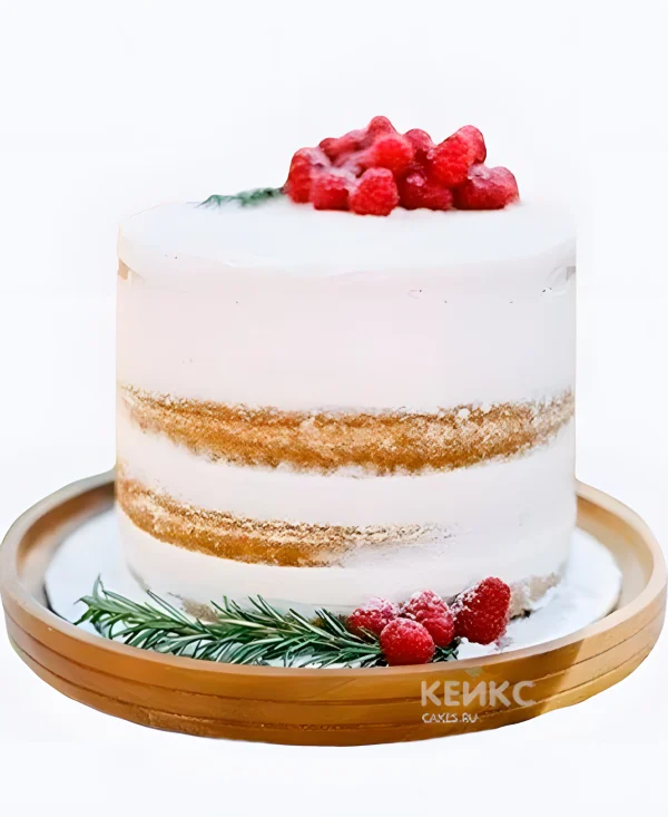 Простой одноярусный торт на свадьбу без мастики Фото