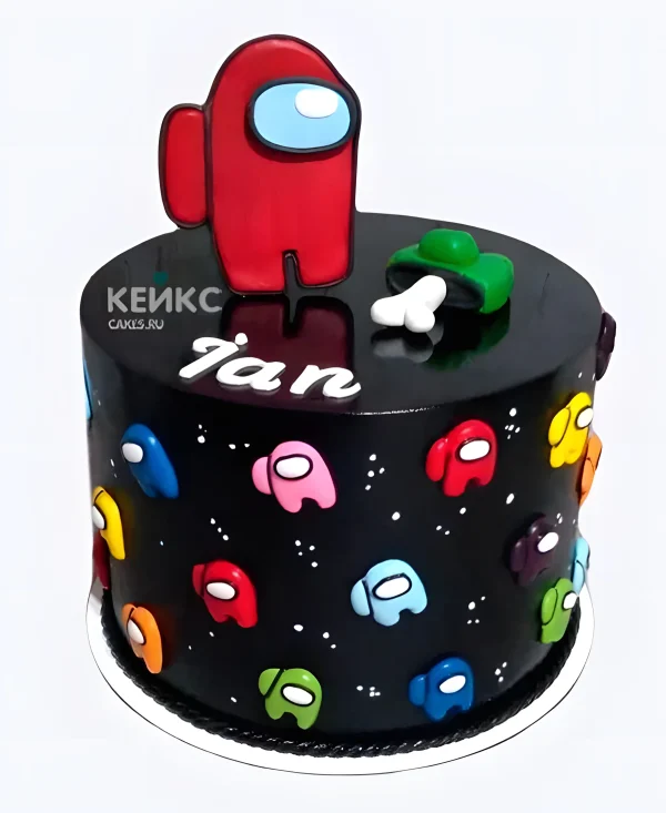 Изящный тортик по Among Us на день рождения Фото
