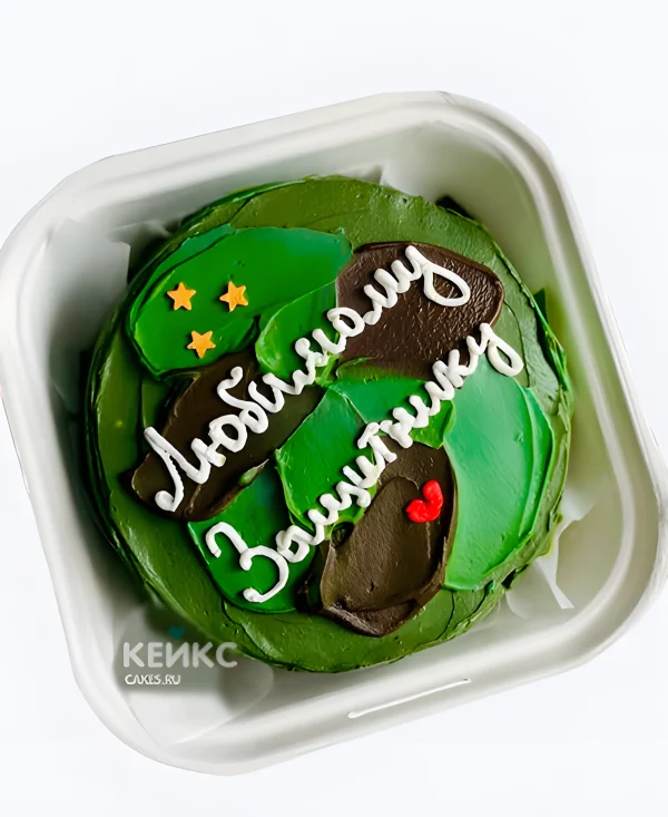 Камуфляжный бенто торт на 23 февраля Фото