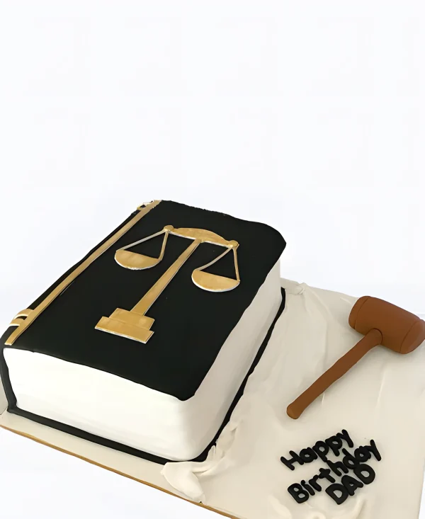 Торт для юриста с книгой правосудия Фото